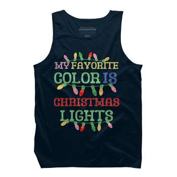 Men's Design By Humans My Favorite Color Is Christmas Lights - Merry Christmas By SHOPP Tank Top