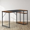 FurnitureR 47.2" Computer Desk with Side Shelves, Industrial Style Gaming Desk with Metal Frame, Home Office Workstation with Storage for PC, Laptop - 4 of 4