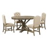 Functional Furniture Retro Style Dining Table Set with Extendable Table and 4 Upholstered Chairs for Dining Room and Living Room - 2 of 4