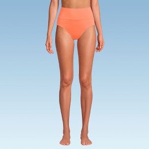 Lands' End Women's Chlorine Resistant Pinchless High Waisted Bikini Bottoms - 1 of 3