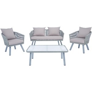 Belmi 4 Piece Rope Living Set - Indoor/Outdoor - PAT7517 - Safavieh - 1 of 4