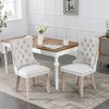 OUTSUPPLY Set of 2 Luxury Tufted Linen Accent Chairs, Wood Legs, High Back Support, 280lb Capacity - 3 of 4
