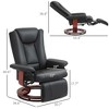 Modern RV Recliner Chair, PU Leather Swivel Recliner Armchair with Footrest for Living Room - 3 of 4