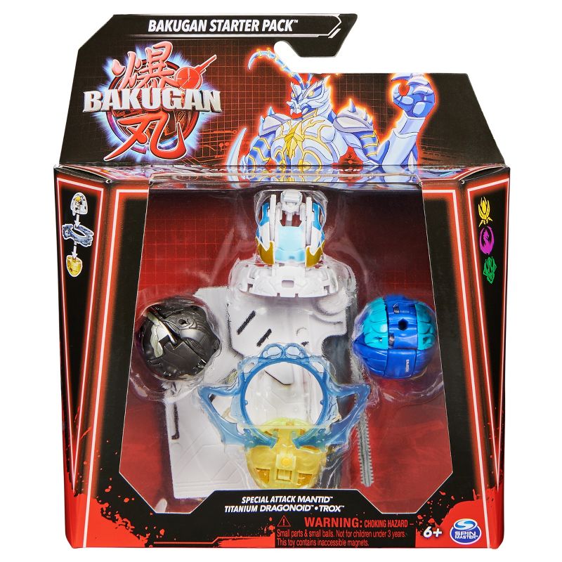 Bakugan Special Attack Mantid with Titanium Dragonoid and Trox Starter Pack Figures, 1 of 12