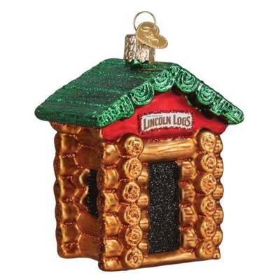 Old World Christmas Lincoln Logs One Ornament 3.75 Inches