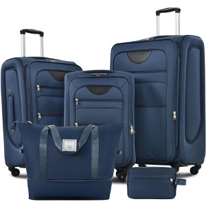 3 PCS Expandable Luggage Set, Softside Lightweight Spinner Suitcase with TSA Lock-ModernLuxe - 1 of 4