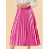 INSPIRE CHIC Women's Party Elastic Waist Metallic Shiny Accordion Pleated Midi Skirt - 2 of 4