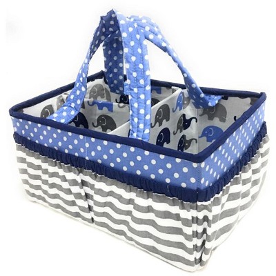 Bacati - Elephants Blue/Gray Storage Caddy