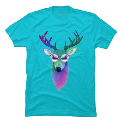 Men's Design By Humans Disco Stag By iamkeelin T-Shirt