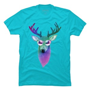 Men's Design By Humans Disco Stag By iamkeelin T-Shirt - 1 of 3