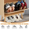 Shoe Cabinet with 3 Flip Drawers, Narrow 9.25-Inch Depth Storage Organizer with Woven Rattan Doors for Entryway, Hallway, Closet, or Porch - 3 of 4