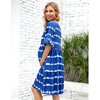 LXT- Maternity Dress Womens Casual Babydoll Dress Ruffle Short Sleeve V Neck Floral Printed Flowy Mini Short Tunic Dress - 3 of 4