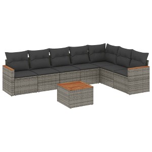 vidaXL Garden Sofa Set Grey PE rattan Large Modular Garden Sofa Set - 1 of 4