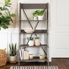 68.25" Boho 4 Tier Solid Wood Ladder Bookshelf Plant Stand - Saracina Home - 2 of 4