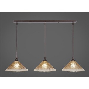 Toltec Lighting Any 3 - Light Chandelier in  Bronze with 12" Amber Crystal Shade - 1 of 1