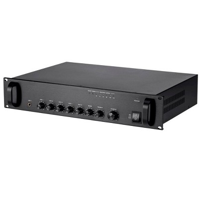 Monoprice 114886 Commercial Audio 120W 5ch 100/70V Mixer Amp with Microphone Priority (NO Logo)