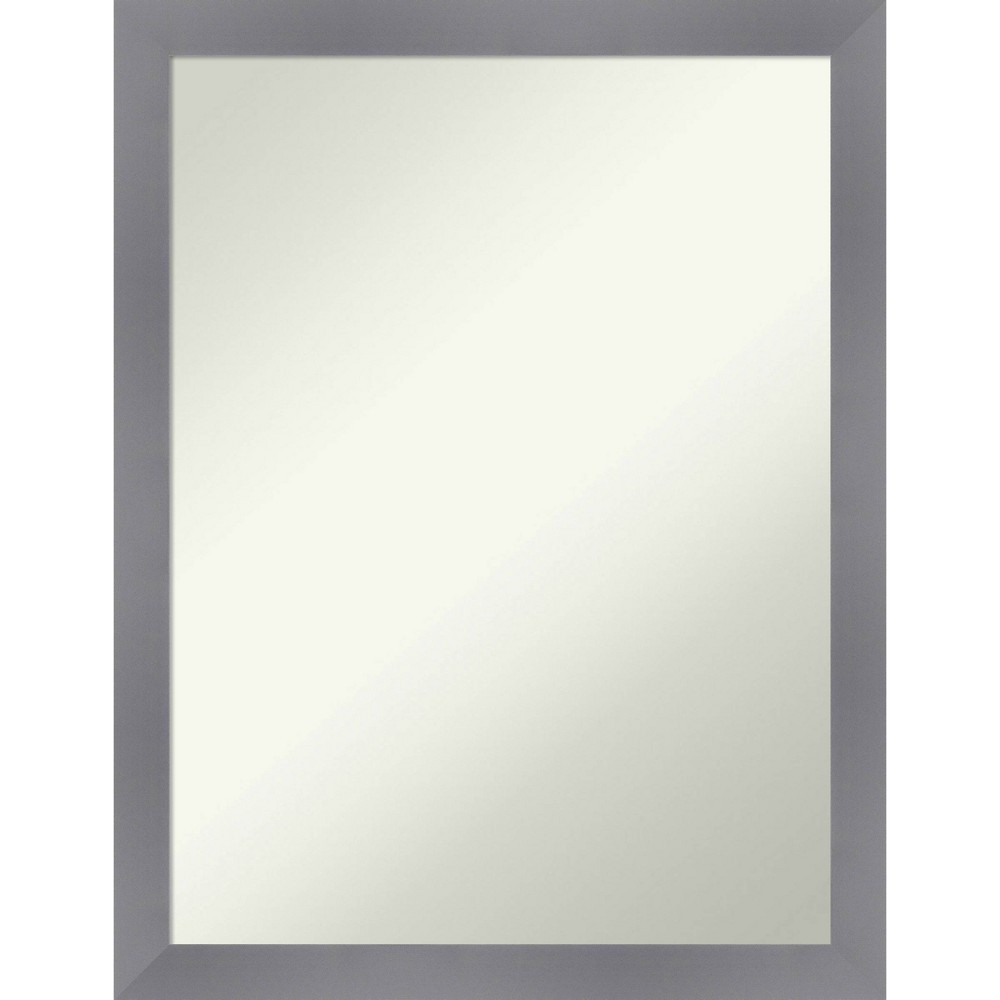 Photos - Wardrobe 21"x27" Non-Beveled Edwin Wood Bathroom Wall Mirror Gray - Amanti Art