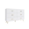 Okak 6-Drawer Dresser Golden Handles and Steel Legs, Spacious Large Drawers, Stylish Storage Chest for Home Organization - 3 of 4