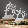 12.5"H & 9"H Sullivans Christmas Metal Deer Figurines On Base Set of 2  White-Natural - image 3 of 3