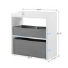 VECELO Toy Organizer with 3 Gray Fabric Bins, Kids Storage Shelf, Easy Assembly, White - 3 of 4