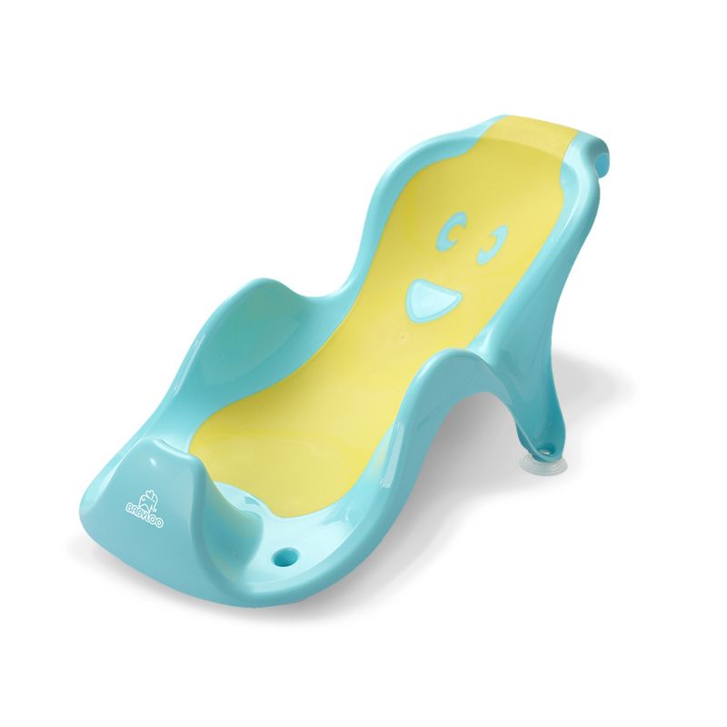 Babyloo Smilee No Slip Infant Child Baby Bathtub Bathing and Washing Cradle w/ Suction Cups fits Most Standard Tubs, Showers, & Babyloo Bathtubs, Blue, 1 of 6