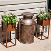 Sunnydaze Modern Simplicity 8.25" Square Cold-Rolled Steel Outdoor Elevated Planter - Set of 2 - 4 of 4