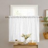 HLC.ME Linda Faux Linen Textured Semi Sheer Privacy Rod Pocket Short Cafe Curtain Tiers, Set of 2 - 3 of 4