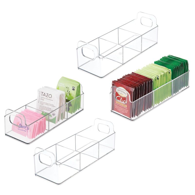 mDesign Plastic 3-Compartment Condiment Organizer/Tea Bag Holder, 1 of 10