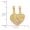 Black Bow Jewelry 14k Two Tone Gold Mommy, Me Set of 2 Heart Pendant, 15mm - 4 of 4