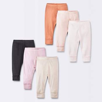 Baby Girls' 6pk Go & Grow Cotton Pants - Cloud Island™ Pink