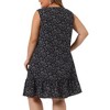 Agnes Orinda Women's Plus Size Sleeveless Ruffle Hem Casual Floral Tank Sundresses - 4 of 4