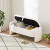 Ridstar Ottoman Oval Bench with Large Storage Space For Living Room & Bedroom-White - 3 of 4