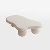 UPHA 40-Inch Modern Cloud-Shaped Coffee Table with Black Top and 3 White Ball Legs for Living Room - 4 of 4