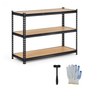 Kitchen storage rack, 5-tier adjustable storage rack, 2000 lb load capacity, adjustable garage storage rack, multi-purpose metal storage rack. - 1 of 4