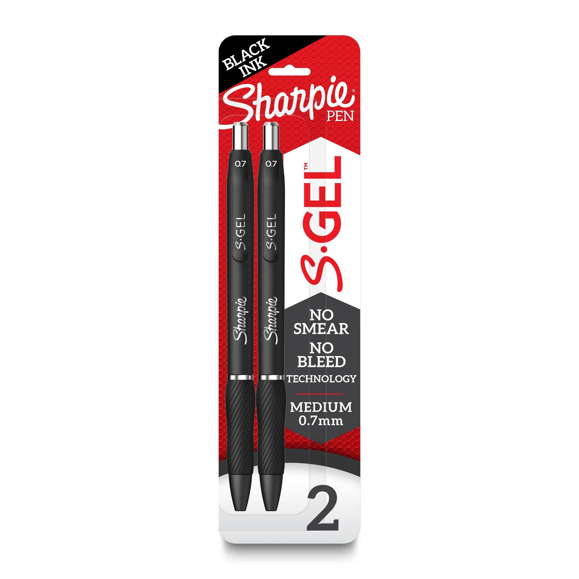 Sharpie 2pk S-Gel Pens 0.7mm Medium Tip Black: School Supplies Kids, Art & Stationery, Office Essentials