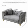 GDFStudio Klein 58"W Chesterfield Velvet Upholstered Loveseat with Nailhead Trim - 3 of 4