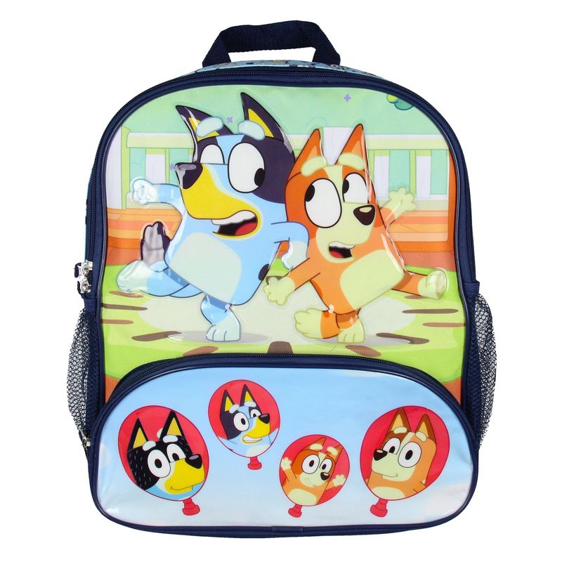 Bluey 14" Kids School Backpack Bag For Toys w/ Raised Character Designs Multicoloured, 2 of 5