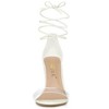Allegra K Women's Opened Toe Clear Strap Stiletto Heel Lace Up Sandals - 2 of 4