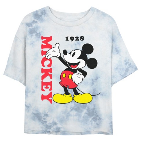 Junior's Women Mickey & Friends Classic Mousey T-Shirt - White/Blue - 2X  Large