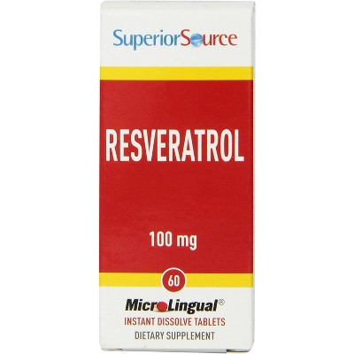 Superior Source Resveratrol 100 mg, Quick Dissolve MicroLingual Tablets, 60 Ct