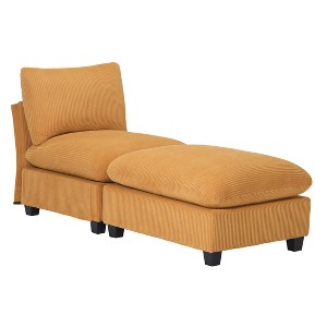 WestinTrends Hearthside 68.5" Corduroy Upholstered Indoor Chaise Lounge Chair - 1 of 4