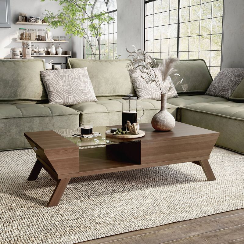 24/7 Shop At Home Kathryne Modern Flip Down Cabinet Coffee Table  , 5 of 13