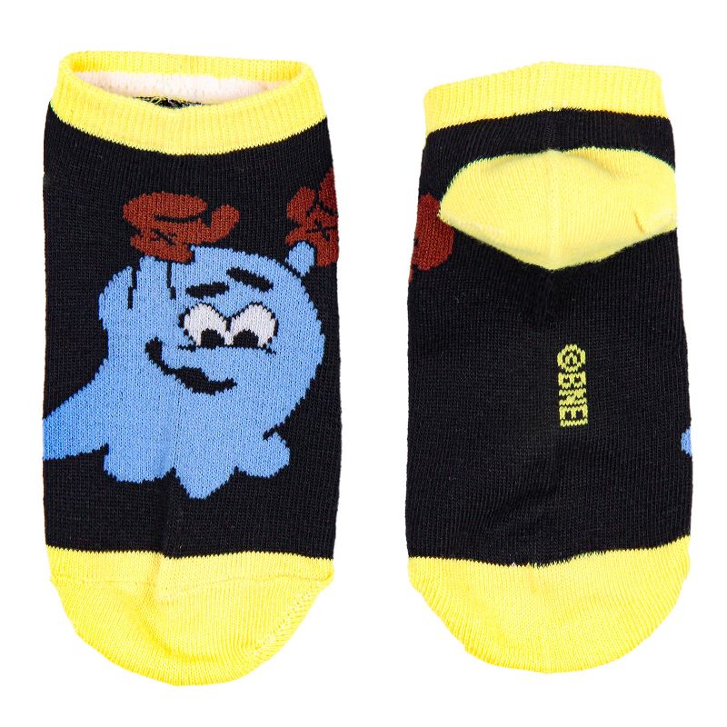 Pac-Man Multi-Character Design Kids Ankle No-Show Socks 4 Pairs Multicoloured, 4 of 7