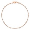 Black Bow Jewelry 14k Rose Gold 1/5 Ct Lab Grown Diamond (E-F, VS1) Station Anklet - 9in - 4 of 4