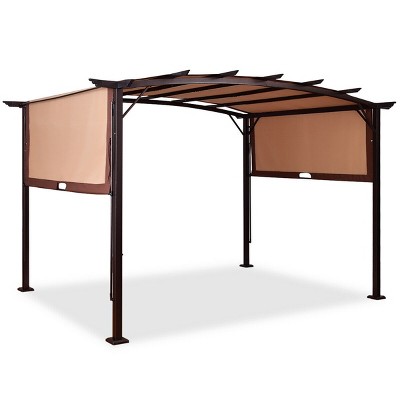 Tangkula 12' x 9' Pergola Kit Metal Frame Gazebo Canopy Cover Patio Shelter