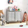 Costway 12 Drawers Rolling Cart Storage Scrapbook Paper Studio Organizer Bins Clear - 2 of 4