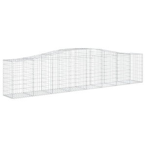 vidaXL Gabion Basket Arched Gabion Basket Planter for Flower Galvanized Iron - 157.5" x 19.7" x 31.5"/39.4" - 1 - 1 of 4