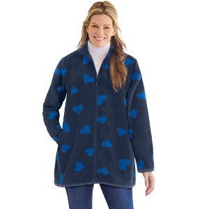 Woman Within Zip-Front Microfleece Jacket - 1 of 4