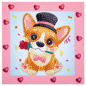 DIAMOND DOTZ Quick DOTZ Corgi Top Hat Dog Diamond Art Painting Kit 5.1" X 5.1" - 1 of 4