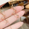 Sonateomber Gold Long Chain Threader Earrings for Women - Fashion Statement Drop Dangle Thread Earrings Jewelry Gift - 3 of 4